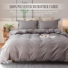 Duvet Cover Set King Grey 3 Piece Soft Zipper Closure Bedding
