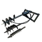 Agt Skid Steer Attachment Auger Post Hole Hydraulic Digger 6in 12in 14in Black