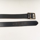 Vintage Black Leather Work Belt Mens 38 Top Grain Cowhide Brass Buckle Usa