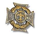 1950s Polish Boy Scout Screw Back Pin Badge Czu Waj 1 
