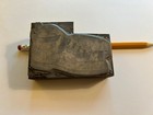 Printer s Block Letterpress- Hiking Boot- Vintage Metal On Wood Block Antique