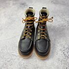 Thorogood 814-6201 Black Leather Moc Toe Boots Vibram Us8 5 Uk8 Eu42 27cm