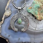 Sterling Silver Southwestern Style Teardrop Turquoise Decorated Uni Naja Pendant