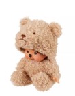 Monchhichi Plush Sekiguchi Fluffy Animal Plush   Bear Brown Size S  Dolls   Toys
