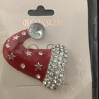 Blossom Christmas Santa Embellished Rhinestones Hat Red Brooch Pin Festive New