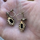 Antique Vintage Victorian Genuine Bohemian Garnet Drop Earrings Rare Large