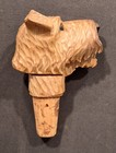 Rare Vintage Wine Stopper Pourer Carved Wood Dog Anri Folk Art Italy Moving Jaw 