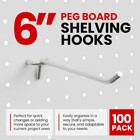 100 Pack Peg Board Pegboard Shelving Hooks 6  Length Wholesale Lot