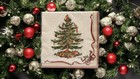 Spode Christmas Tree Disposable Paper Napkins For Christmas Parties Red Ribbo   