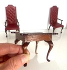 Vintage Dollhouse Miniature Queen Anne Game Or Card Table By Mell Prescott 1972