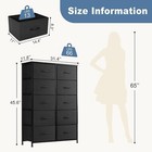 10 Storage Drawer Dresser Bedroom Tall Wood Dresser With Fabric Storage Tower