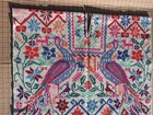 Vintage Mexican Wool Embroidered Poncho Serape Peacocks Excellent Condition