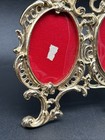 Vintage Victorian Style Double Picture Frame Good Tone Cast Ornate Easel Oval