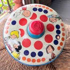 Vintage Peanuts Tin Lithograph Spinning Top By Chein Playthings