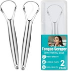 2 Pack Tongue Scraper For Adults Reduce Bad Breath Tongue Cleaner With Travel