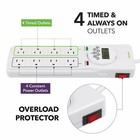 Bn-link 8 Outlet Surge Protector With 7day Digital Timer  4 Timed  4 Always On 