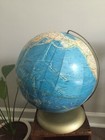 Vintage Rand Mcnally World Globe With Topographical Features