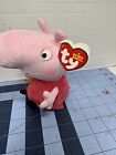 Ty Beanie Baby 6  Peppa Pig Plush Animal Stuffed Toy W  Heart Tags New