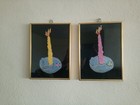 Hand-painted Raised Textile Wall Art Set Of 2 -framed Fabric Painting