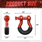 2 Pcs 3 4  D-ring Shackle 57000 Ibs Tow Hooks For Trailers trucks  Jeep  Pickup