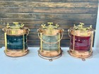 Set Of 3 Mid Century Copper Ship Navigation Lamps - Electric Light Fixtures