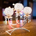 3 Arms Crystal Candle Holder Gold Table Centerpieces For Dining Room Table 