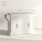 Homcom Rolling Kitchen Island With Cabinets And Drawers  Cream White