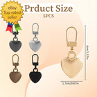 5pcs Zipper Pulls Heart Zipper Charms Metal Zippers Mend Fixer Repair Heart
