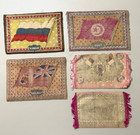 5 Assorted Antique Tobacco Cigarette World - State Flags - Large Flannel Felts
