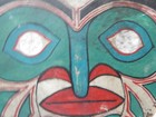 Vintage Nw Coast Hand Painted Wooden Hand Drum - Old And Nice  