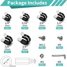 168pc Rubber Cushion Insulated Clamp Stainless Steel Cable Clamps Assortment Kit