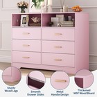 47 w 6 Drawer Dresser For Bedroom Wood Chest Of Drawers Storage Cabinet 3 Color