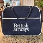 Vintage 1970 1980s British Airways Navy Fabric Travel Bag