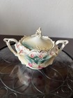 Vintage antique  Rs Prussia Cream And Sugar  Floral Design Gold Trim Nice Set