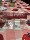 Free Ship  Remove Before Flight Keychain - Red white  Flag Pilot Crew Key