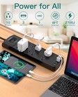 Power Strip - Addtam Surge Protector With 10 Outlets And 4 Usb Ports  6 Feet Ext