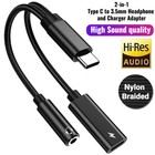 New Type-c Usb C To 3 5mm Aux Audio Headphone Jack Adapter Charger Cable