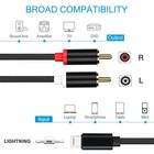 2-male Rca To Ios android Adapter Audio Stereo Cable Aux Cord Compatible For Pad