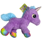 New Rainbow Unicorn Plush Stuffed Animal Soft Stand Toy Purple Iridescent Lovey