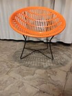 Solair Mid Century Modern Orange Fabiano   Panzini Chair ca 1970 s