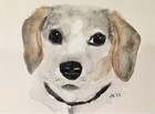 Pet Portrait custom Dog Portrait Hand-painted 5x7 Watercolor - Made-to-order 