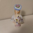 Vintage German Porcelain Half Doll Lady Victorian Lady Hat Vintage Pin Cushion