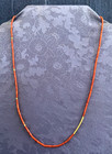 Native American Tiny Thin Coral Heishi Necklace Signed  r  Gold Tone