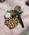Vintage Wwii Military Rosary Religious Catholic Medal Crucifix Pendant Lot  b