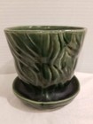 Vintage Dark Green Bark Tree Trunk Brush Mccoy Planter Pot B-218-4 60 s   euc 
