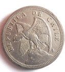 1933 Chile Peso - Excellent Coin - Free Ship - Bin  1000