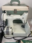 Vintage Singer 221k White Featherweight Sewing Machine W case  Manual