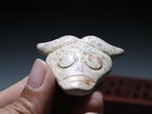 Ancient Hongshan Culture Old Jade Stone Bull Head Face Mask Amulet Pendant Jx012