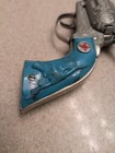 Hubley Texan Jr Cap Gun 1950s Vintage Rare Turquoise Western Toy Revolver Cowboy