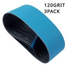 Satc Premium 4 X 24 Inch Blue Zirconia Sanding Belts 3 Packs 120 Grit For Metal